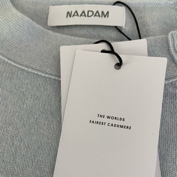 NWT NAADAM Wool Cashmere Sweater Side Button Crewneck Tunic size X-Small - Picture 8 of 8